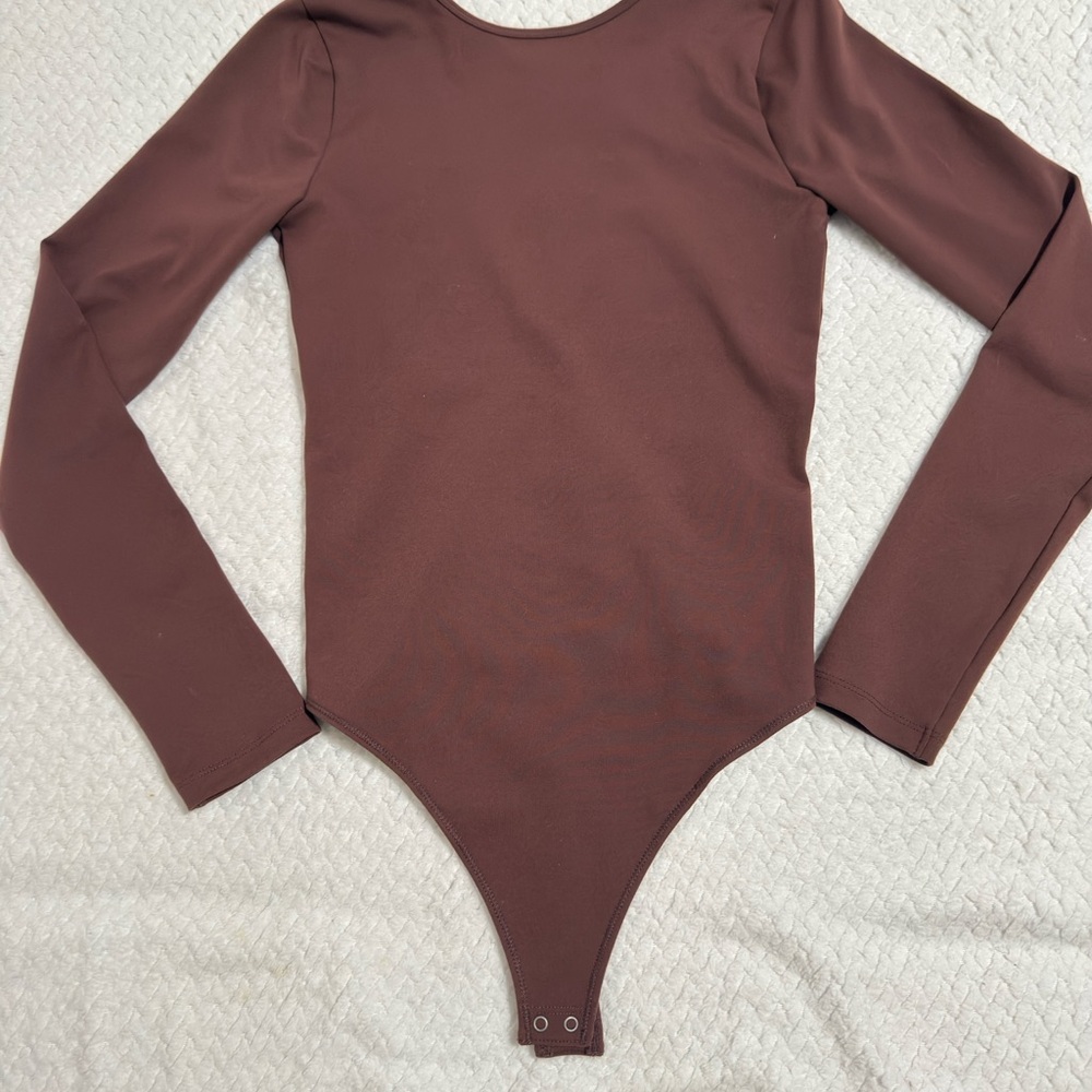 Abercrombie & Fitch Chocolate Long Sleeve Bodysuit